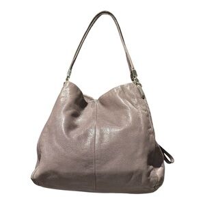 Authentic COACH F1376-26224 Pebbled Leather Hobo Shoulder Bag Dusty Lilac Taupe